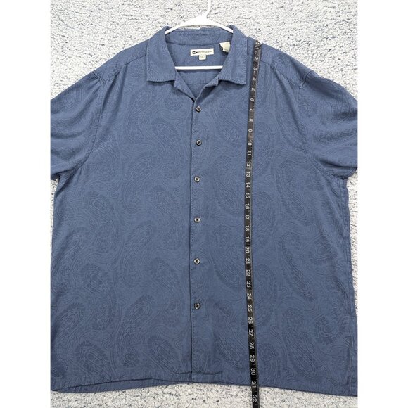Wilke Rodriguez Paisley Silk Shirt Mens XXL Button Up Beach Travel Vacation Blue - Picture 10 of 12